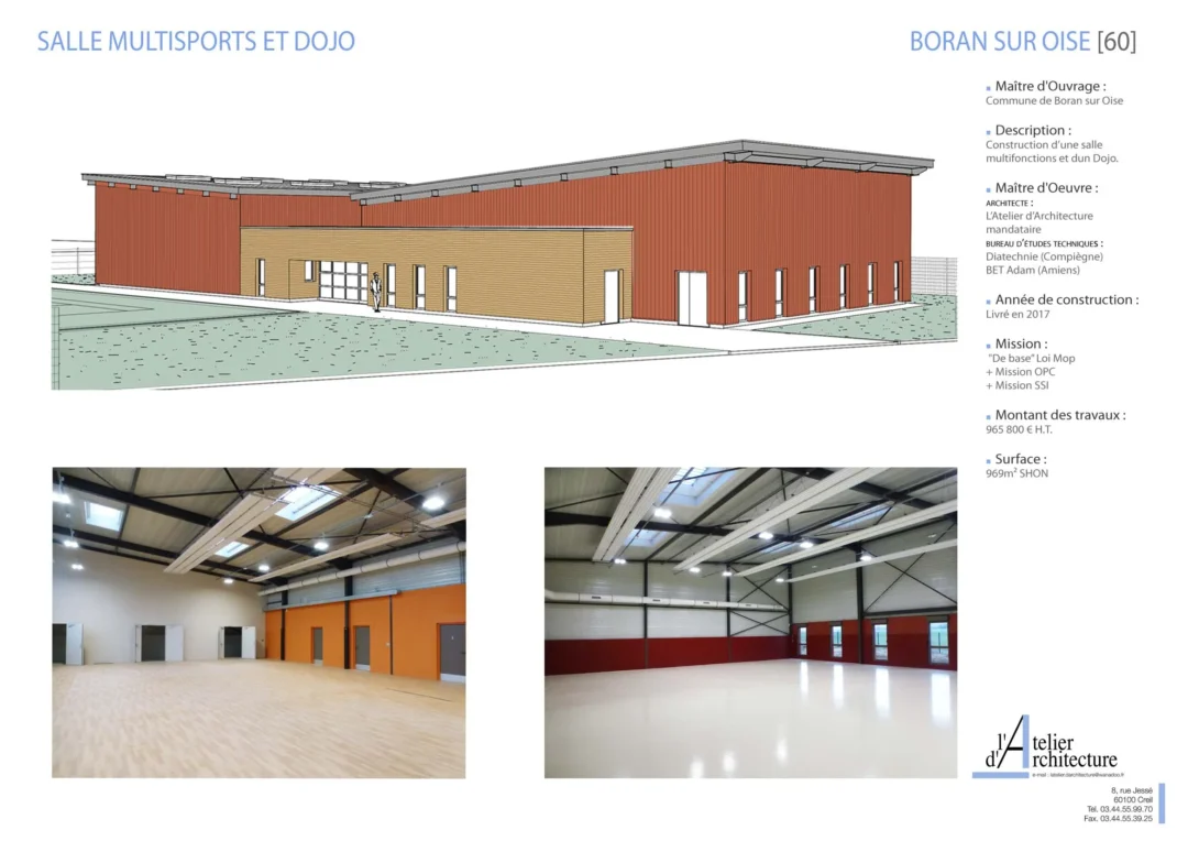 Salle multisports et dojo moderne à Boran-sur-Oise.