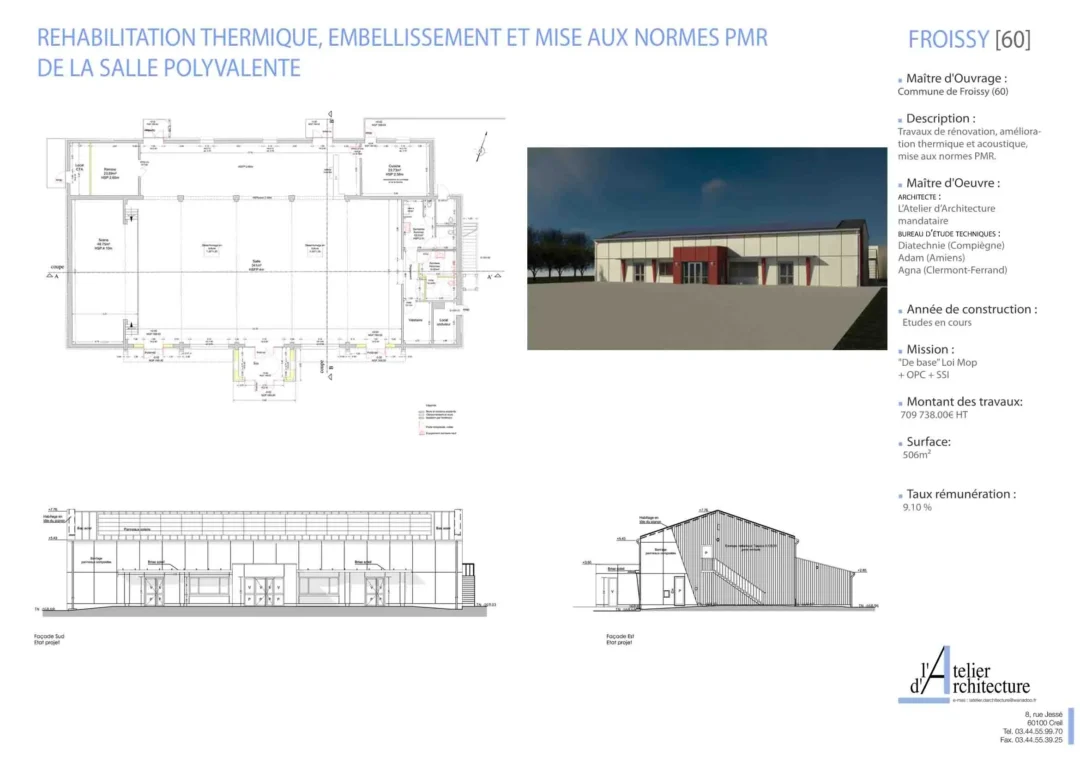 Plans rénovation salle polyvalente Froissy 60.